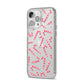 Christmas Candy Cane iPhone 14 Pro Max Clear Tough Case Silver Angled Image