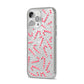 Christmas Candy Cane iPhone 14 Pro Max Glitter Tough Case Silver Angled Image