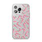 Christmas Candy Cane iPhone 14 Pro Max Glitter Tough Case Silver