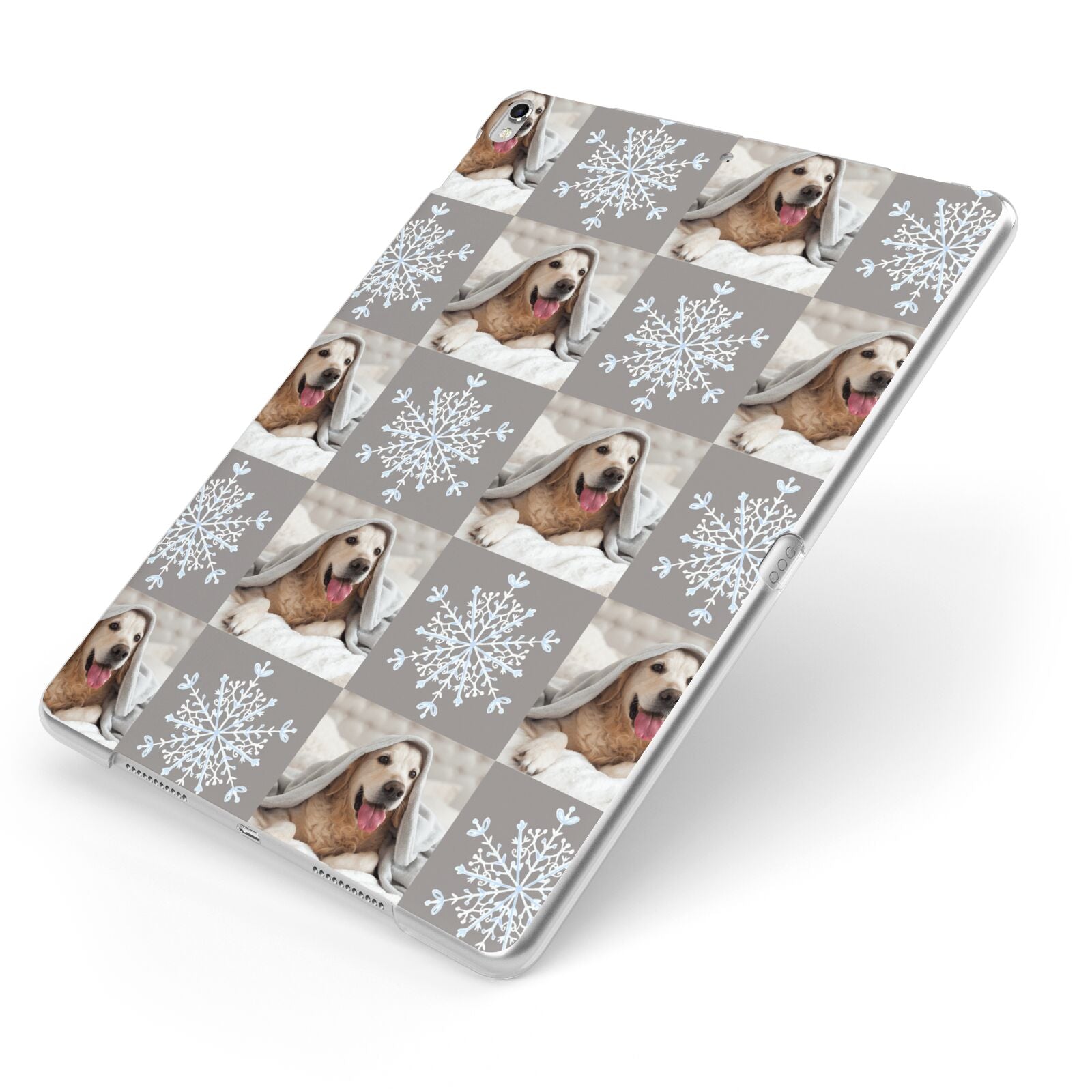 Christmas Dog Photo Apple iPad Case on Silver iPad Side View