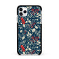 Christmas Floral Apple iPhone 11 Pro Max in Silver with Black Impact Case