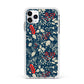 Christmas Floral Apple iPhone 11 Pro Max in Silver with White Impact Case