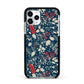 Christmas Floral Apple iPhone 11 Pro in Silver with Black Impact Case