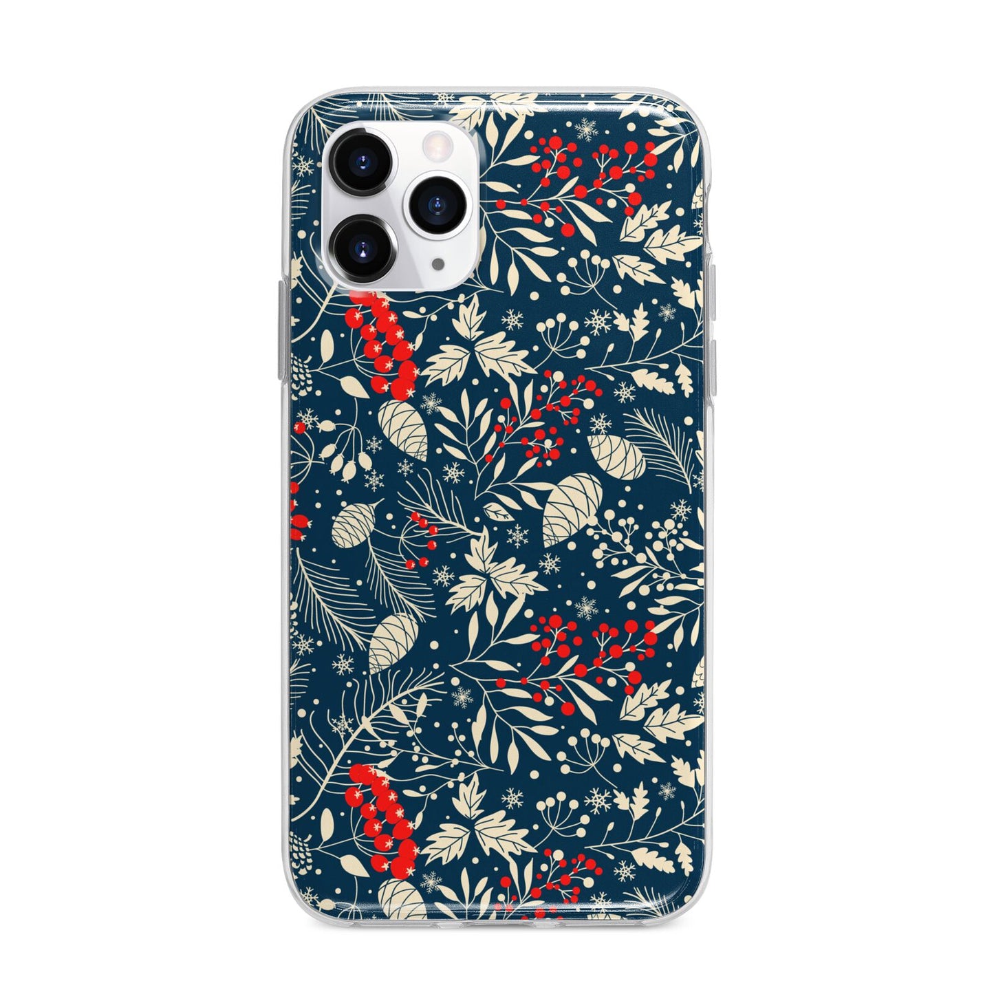 Christmas Floral Apple iPhone 11 Pro in Silver with Bumper Case