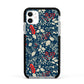 Christmas Floral Apple iPhone 11 in White with Black Impact Case
