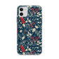 Christmas Floral Apple iPhone 11 in White with Bumper Case