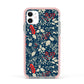 Christmas Floral Apple iPhone 11 in White with Pink Impact Case