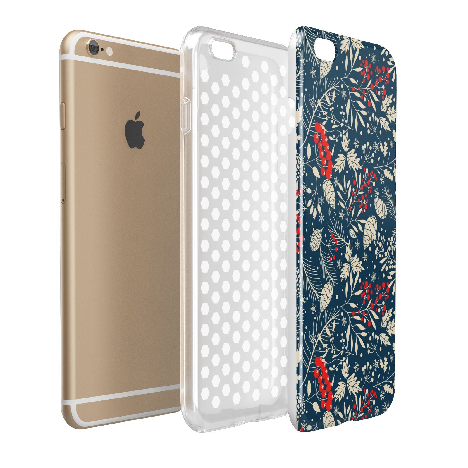 Christmas Floral Apple iPhone 6 Plus 3D Tough Case Expand Detail Image