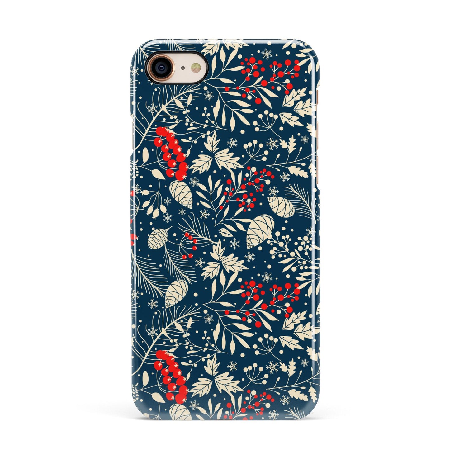 Christmas Floral Apple iPhone 7 8 3D Snap Case