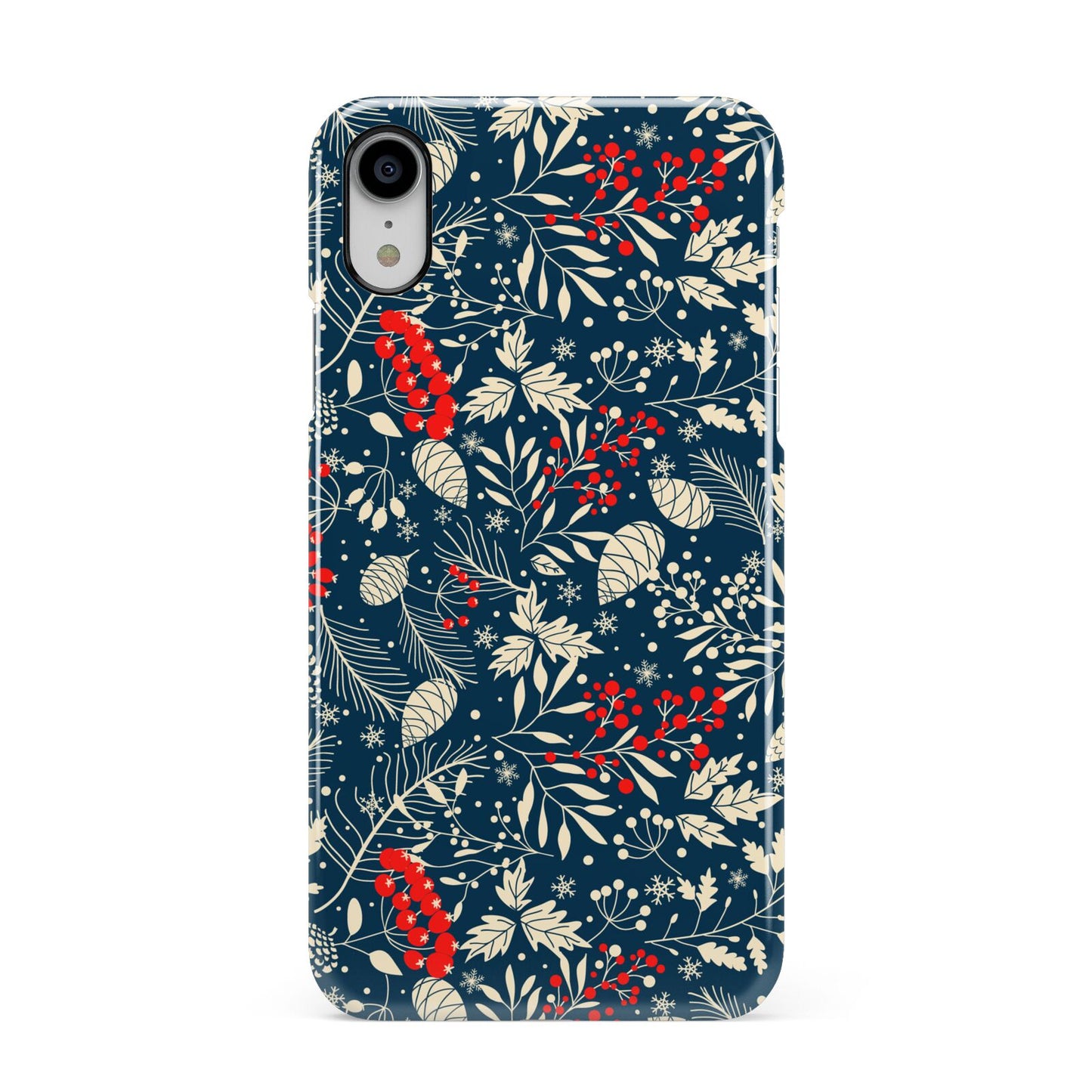 Christmas Floral Apple iPhone XR White 3D Snap Case