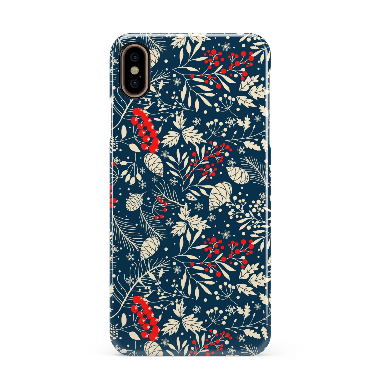 Christmas Floral Apple iPhone Xs Max 3D Snap Case
