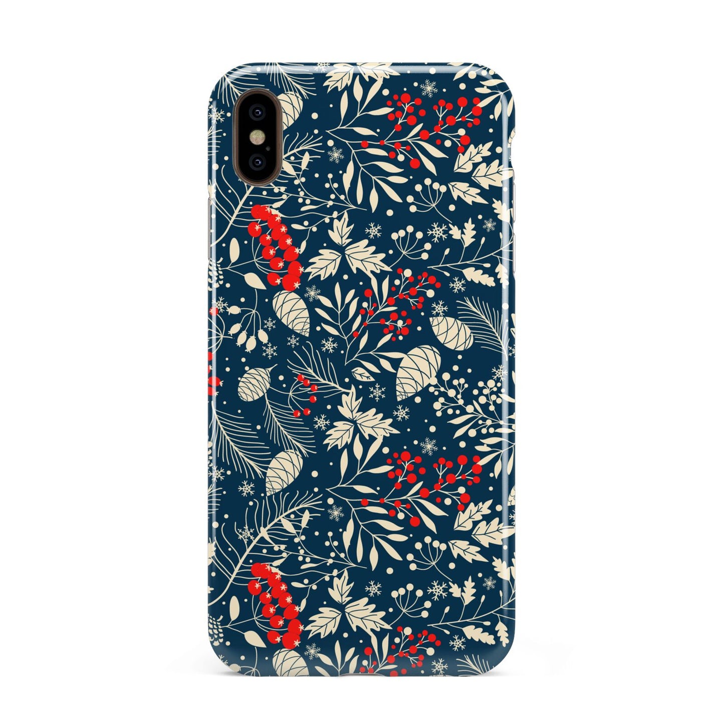 Christmas Floral Apple iPhone Xs Max 3D Tough Case