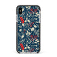 Christmas Floral Apple iPhone Xs Max Impact Case Black Edge on Silver Phone