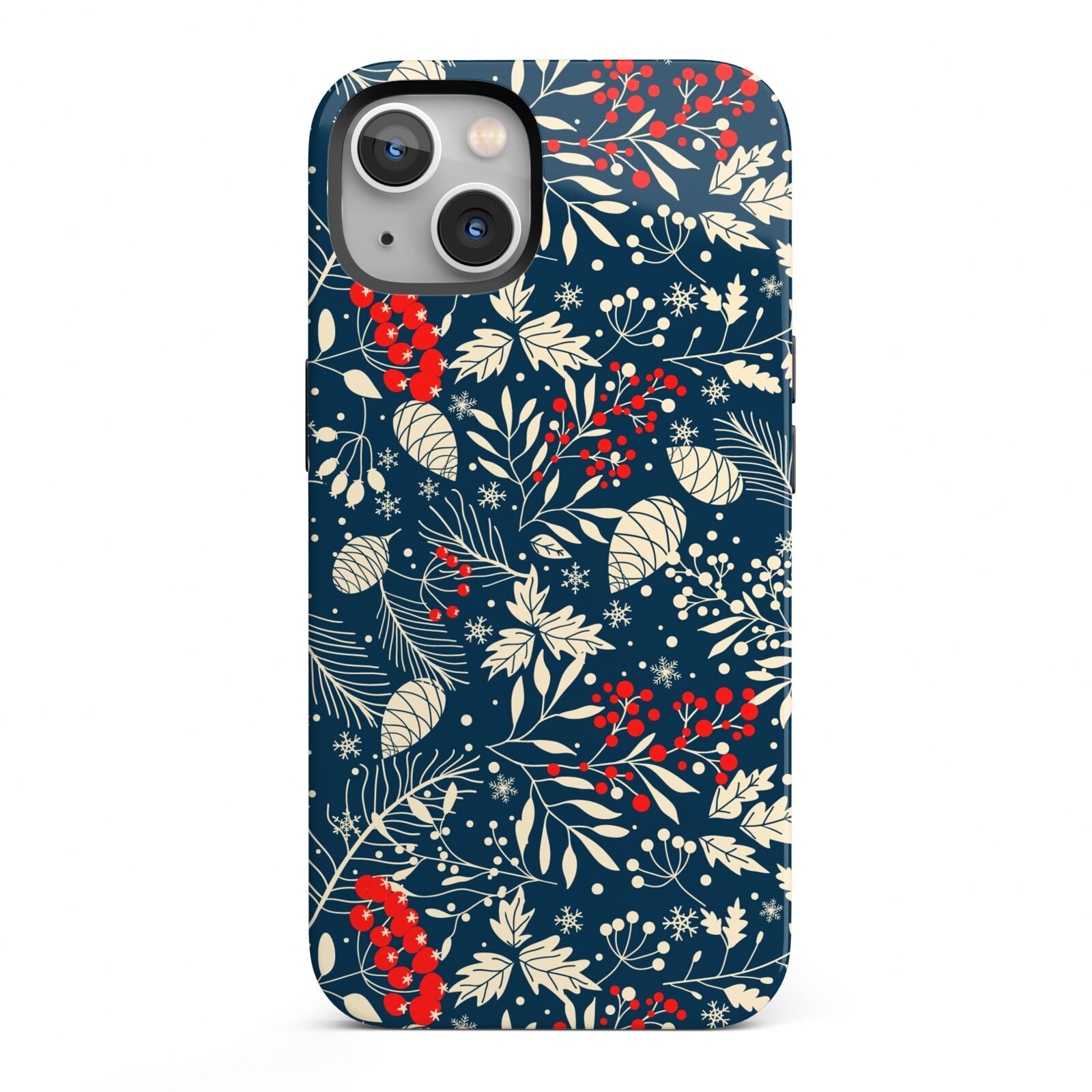 Christmas Floral iPhone 13 Full Wrap 3D Tough Case