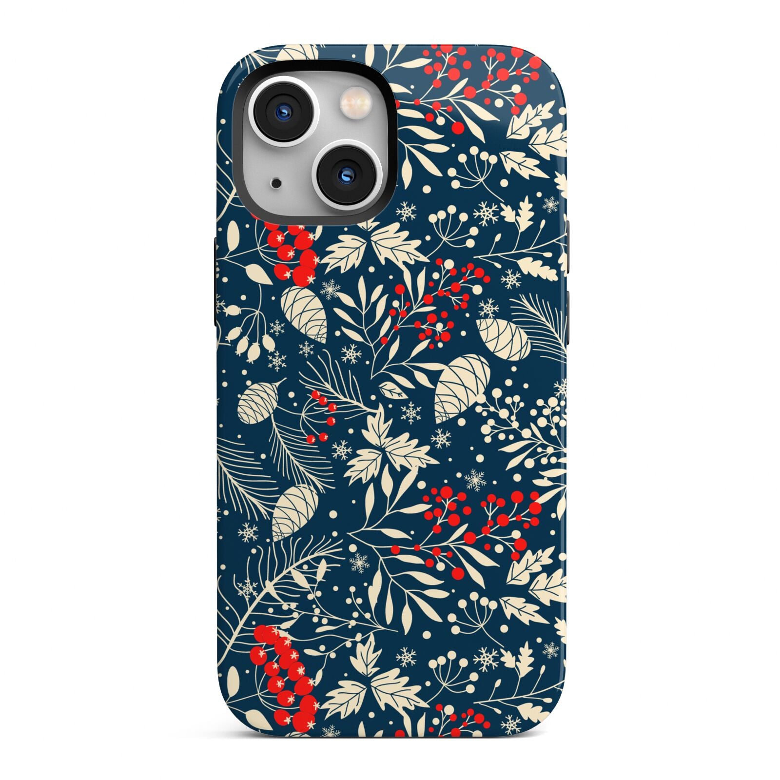Christmas Floral iPhone 13 Mini Full Wrap 3D Tough Case