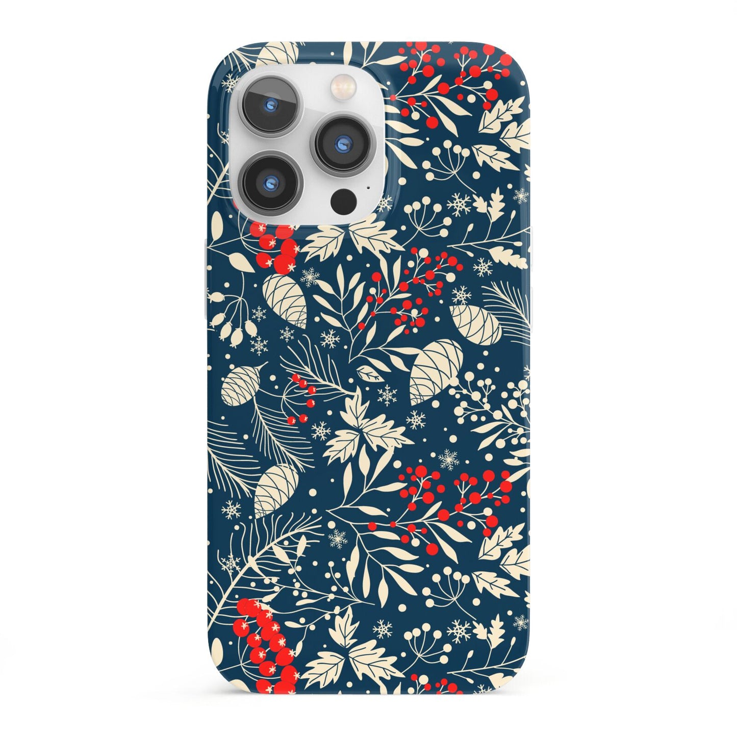 Christmas Floral iPhone 13 Pro Full Wrap 3D Snap Case