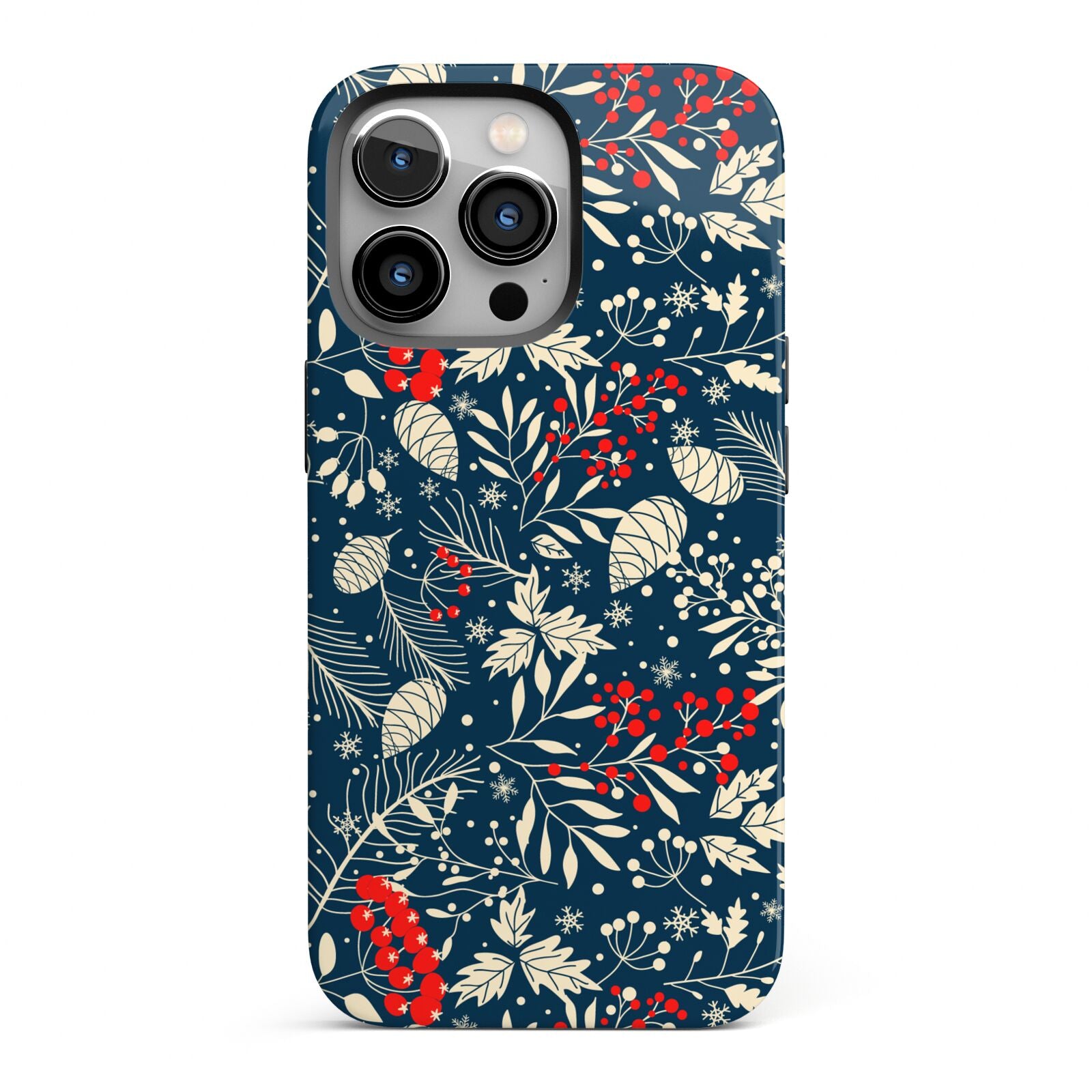 Christmas Floral iPhone 13 Pro Full Wrap 3D Tough Case