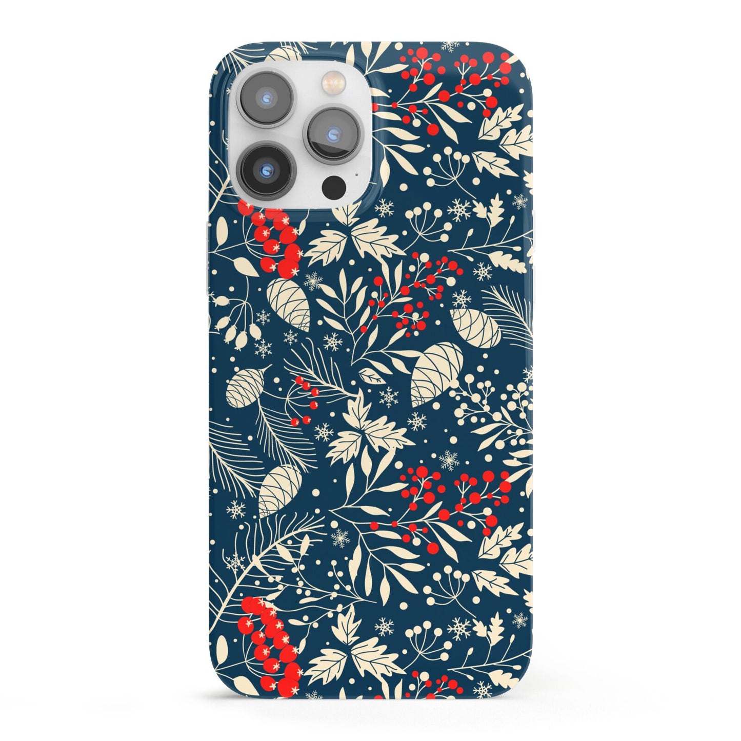 Christmas Floral iPhone 13 Pro Max Full Wrap 3D Snap Case