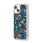 Christmas Floral iPhone 14 Clear Tough Case Starlight Angled Image