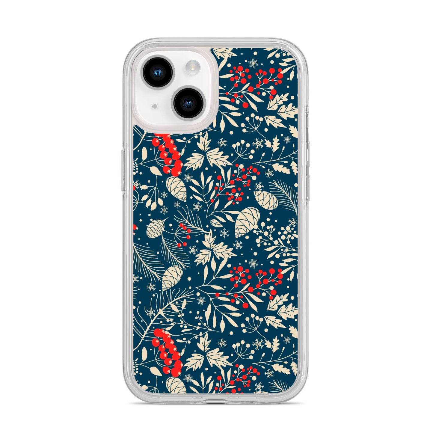 Christmas Floral iPhone 14 Clear Tough Case Starlight