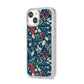 Christmas Floral iPhone 14 Glitter Tough Case Starlight Angled Image
