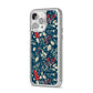 Christmas Floral iPhone 14 Pro Max Clear Tough Case Silver Angled Image