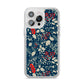 Christmas Floral iPhone 14 Pro Max Clear Tough Case Silver