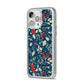 Christmas Floral iPhone 14 Pro Max Glitter Tough Case Silver Angled Image