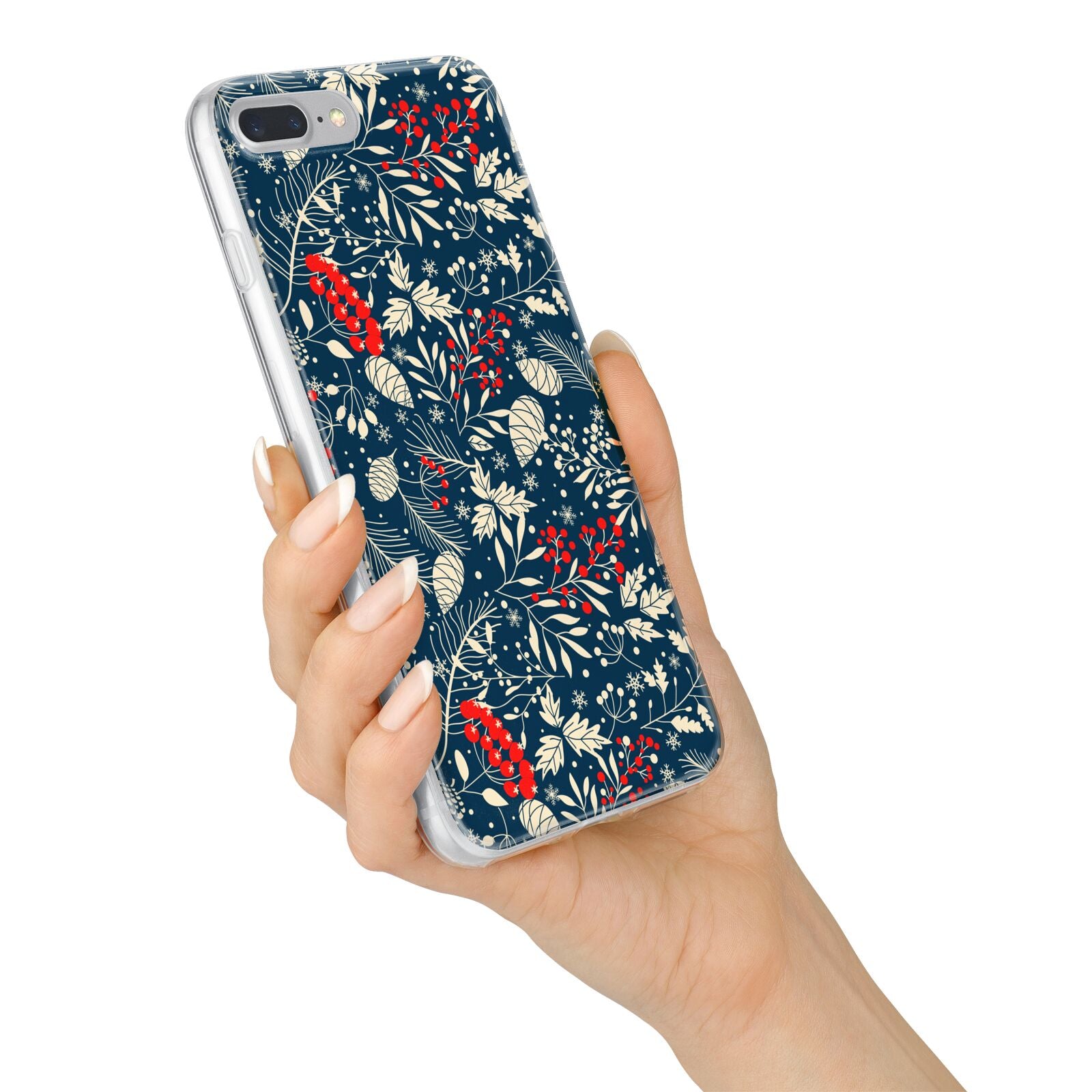 Christmas Floral iPhone 7 Plus Bumper Case on Silver iPhone Alternative Image