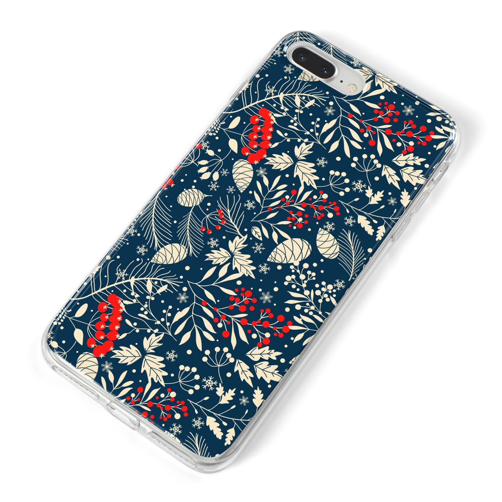 Christmas Floral iPhone 8 Plus Bumper Case on Silver iPhone Alternative Image