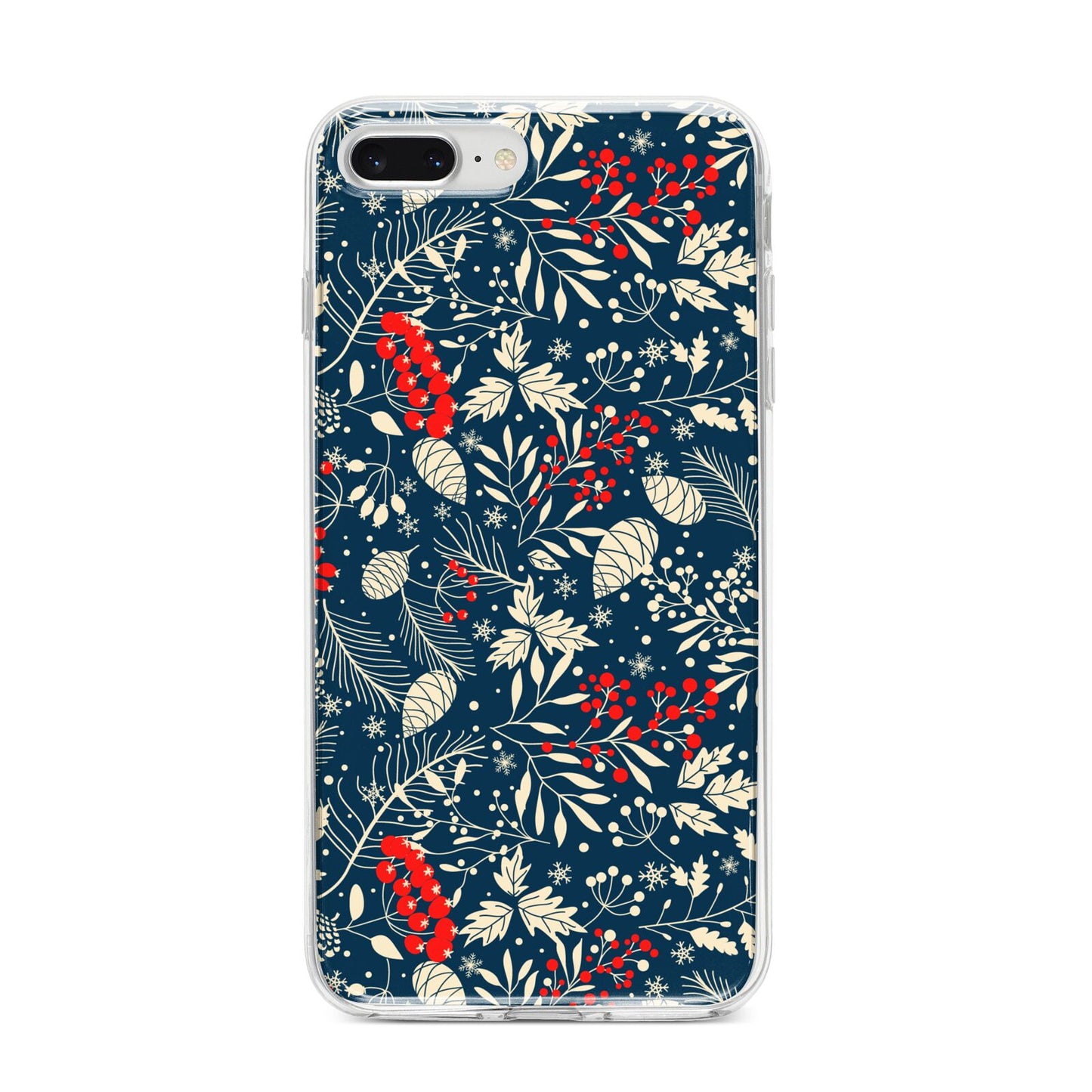 Christmas Floral iPhone 8 Plus Bumper Case on Silver iPhone