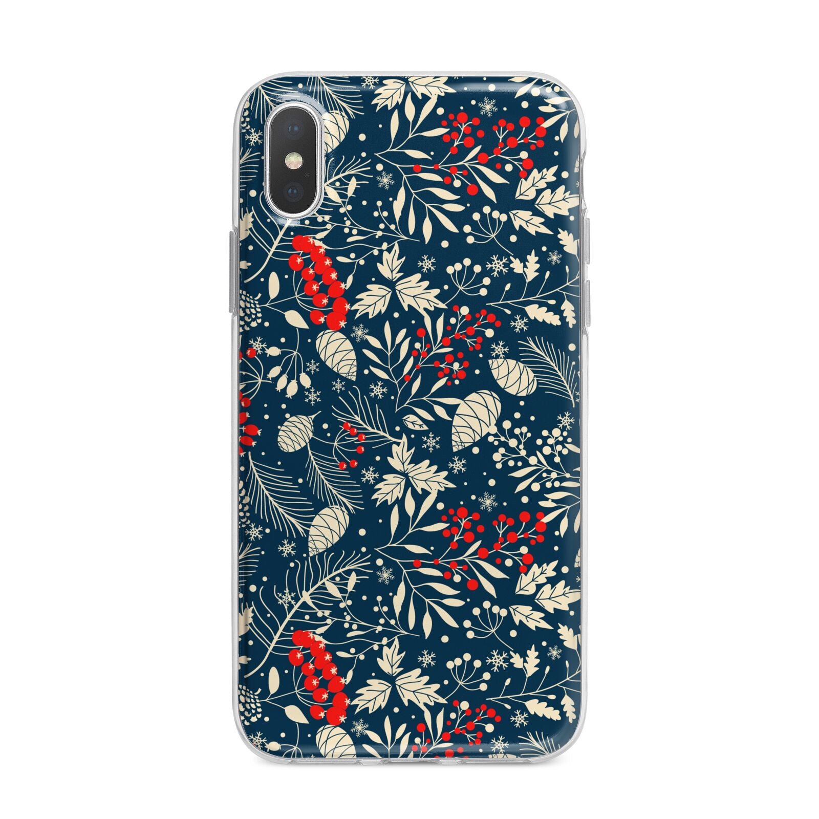 Christmas Floral iPhone X Bumper Case on Silver iPhone Alternative Image 1