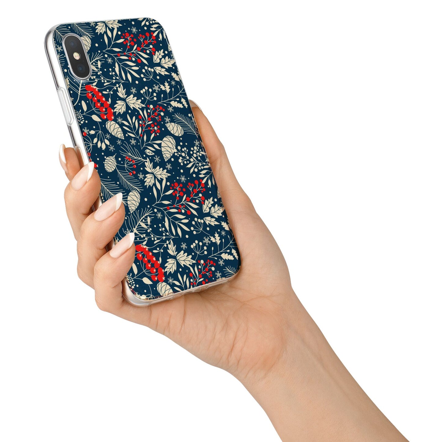 Christmas Floral iPhone X Bumper Case on Silver iPhone Alternative Image 2