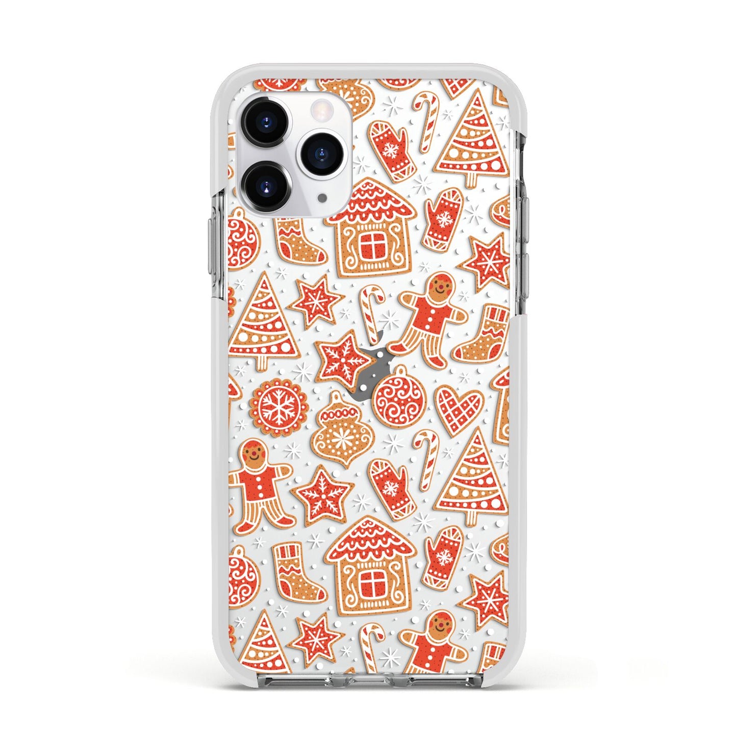 Christmas Gingerbread Apple iPhone 11 Pro in Silver with White Impact Case