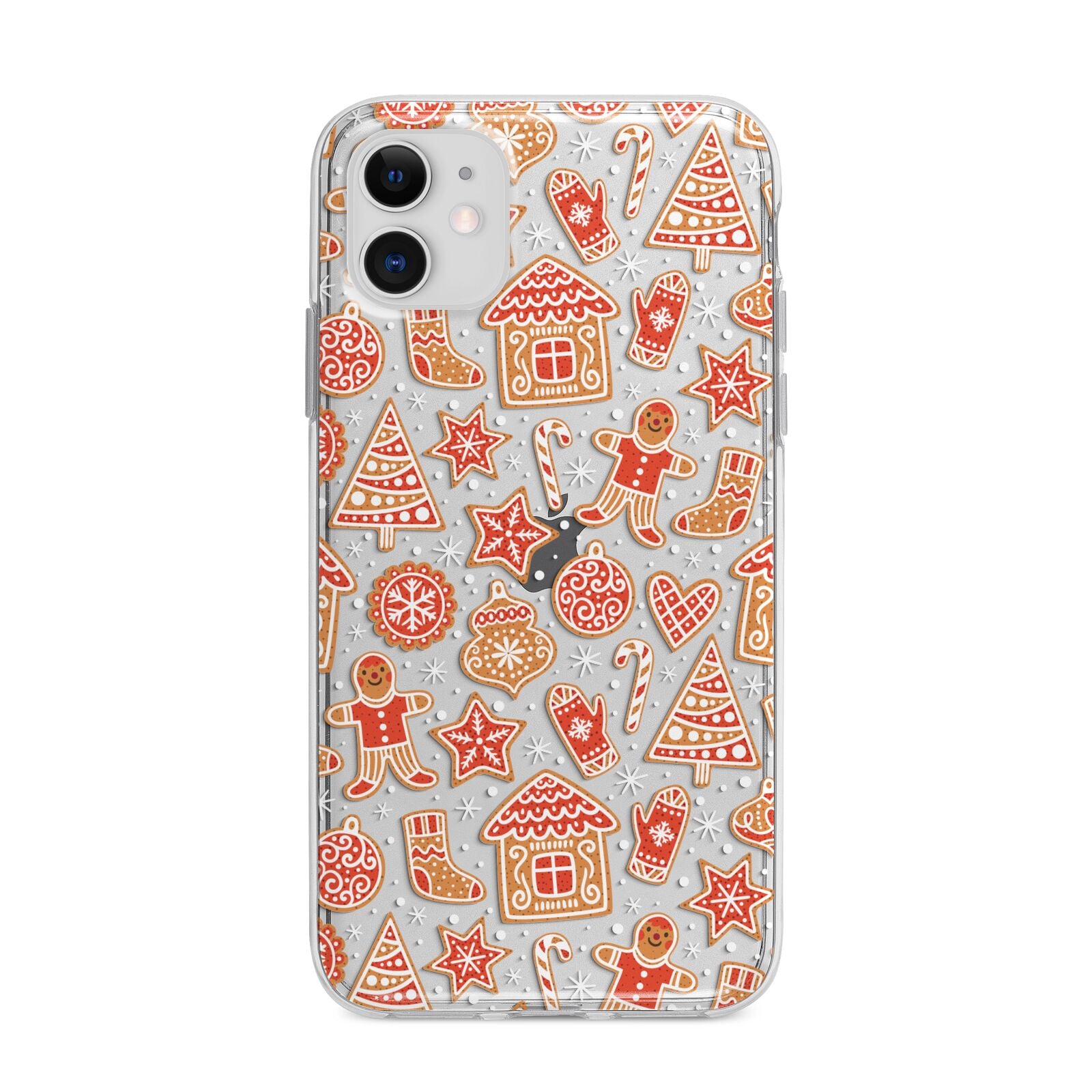 Christmas Gingerbread Apple iPhone 11 in White with Bumper Case