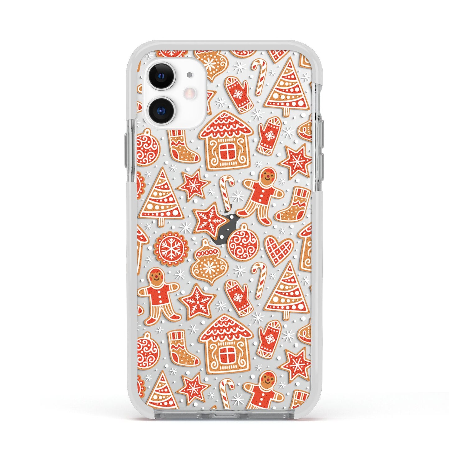 Christmas Gingerbread Apple iPhone 11 in White with White Impact Case