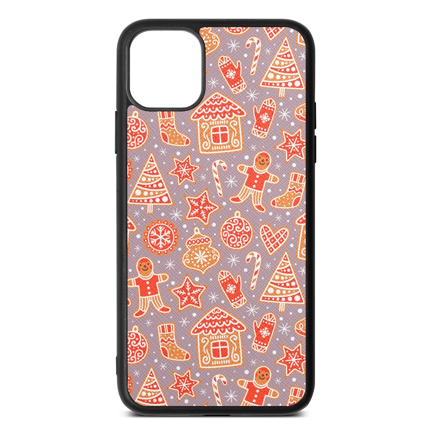 Christmas Gingerbread Lotus Saffiano Leather iPhone 11 Pro Max Case