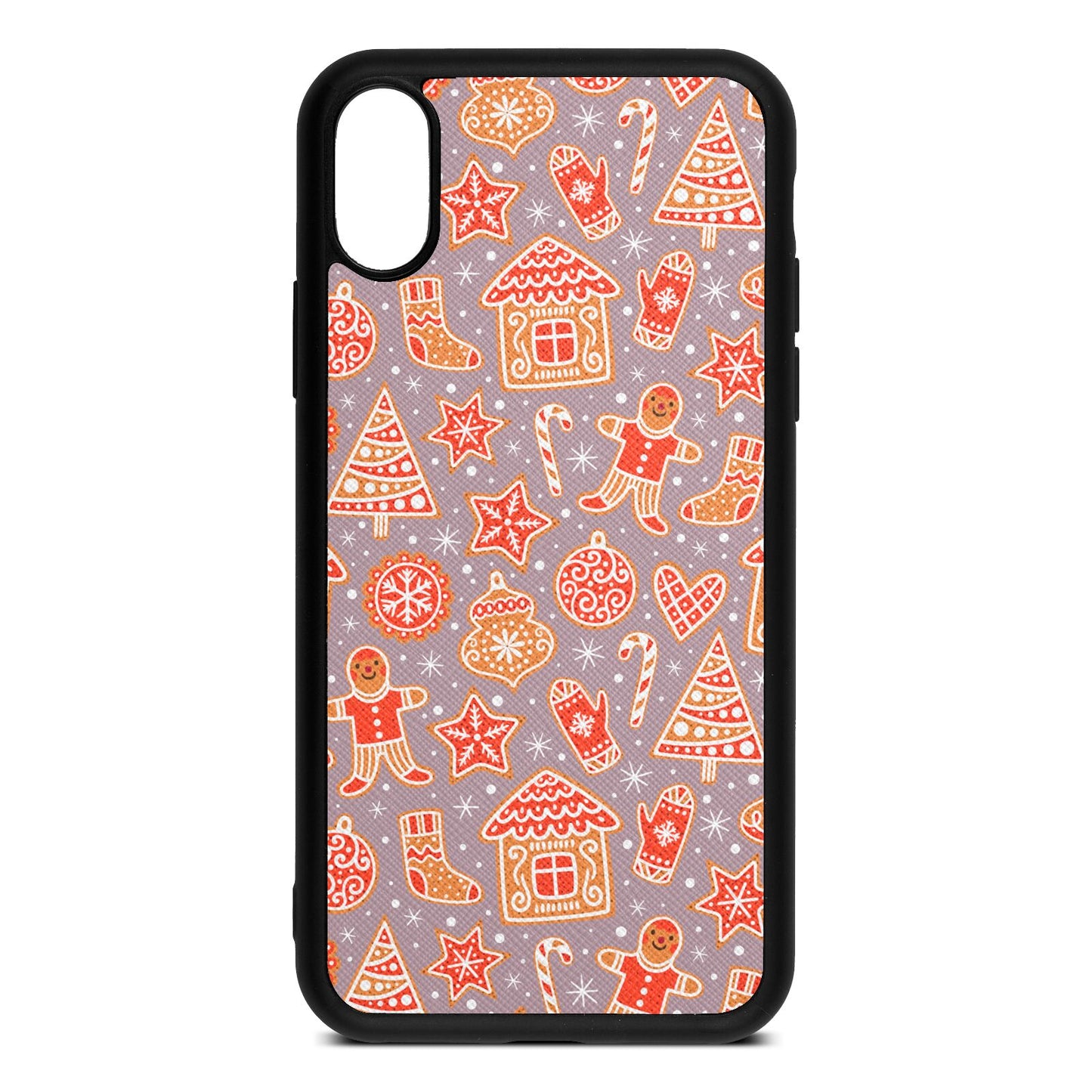Christmas Gingerbread Lotus Saffiano Leather iPhone Xs Case
