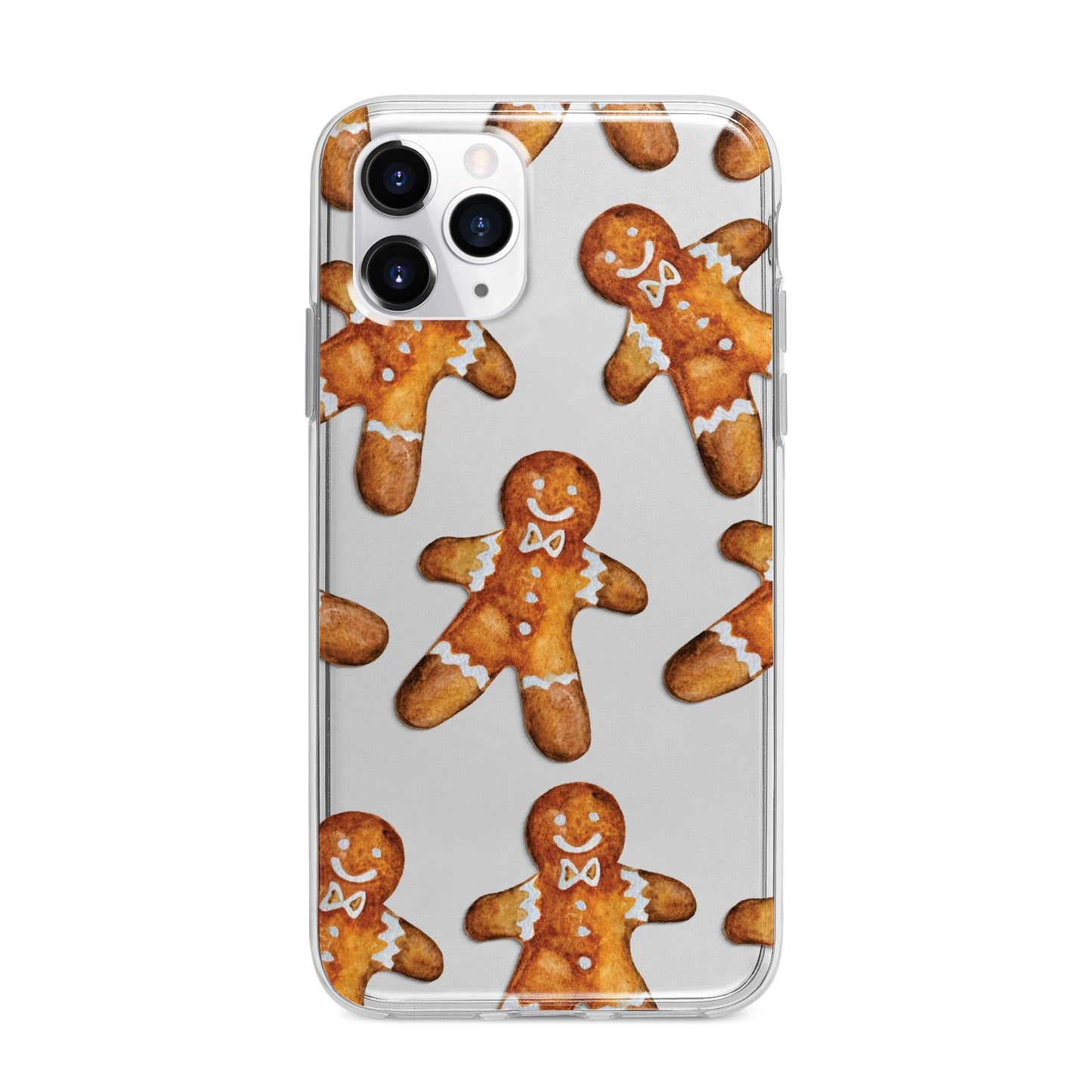 Christmas Gingerbread Man Apple iPhone 11 Pro Max in Silver with Bumper Case