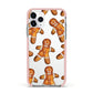 Christmas Gingerbread Man Apple iPhone 11 Pro in Silver with Pink Impact Case