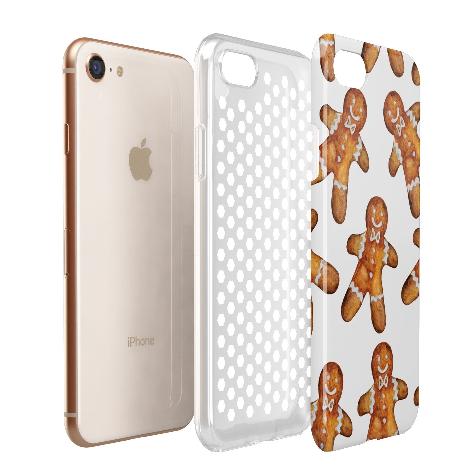 Christmas Gingerbread Man Apple iPhone 7 8 3D Tough Case Expanded View