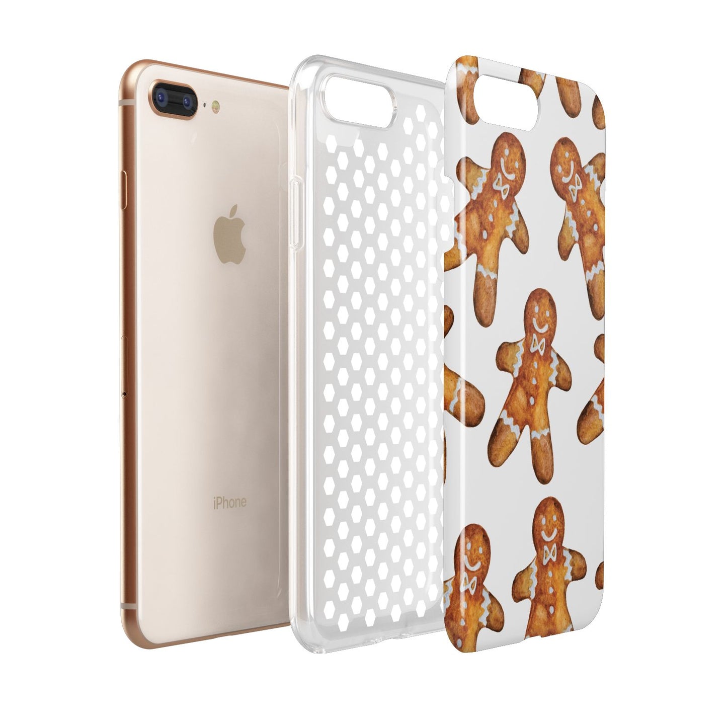 Christmas Gingerbread Man Apple iPhone 7 8 Plus 3D Tough Case Expanded View