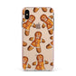Christmas Gingerbread Man Apple iPhone Xs Max Impact Case Pink Edge on Gold Phone