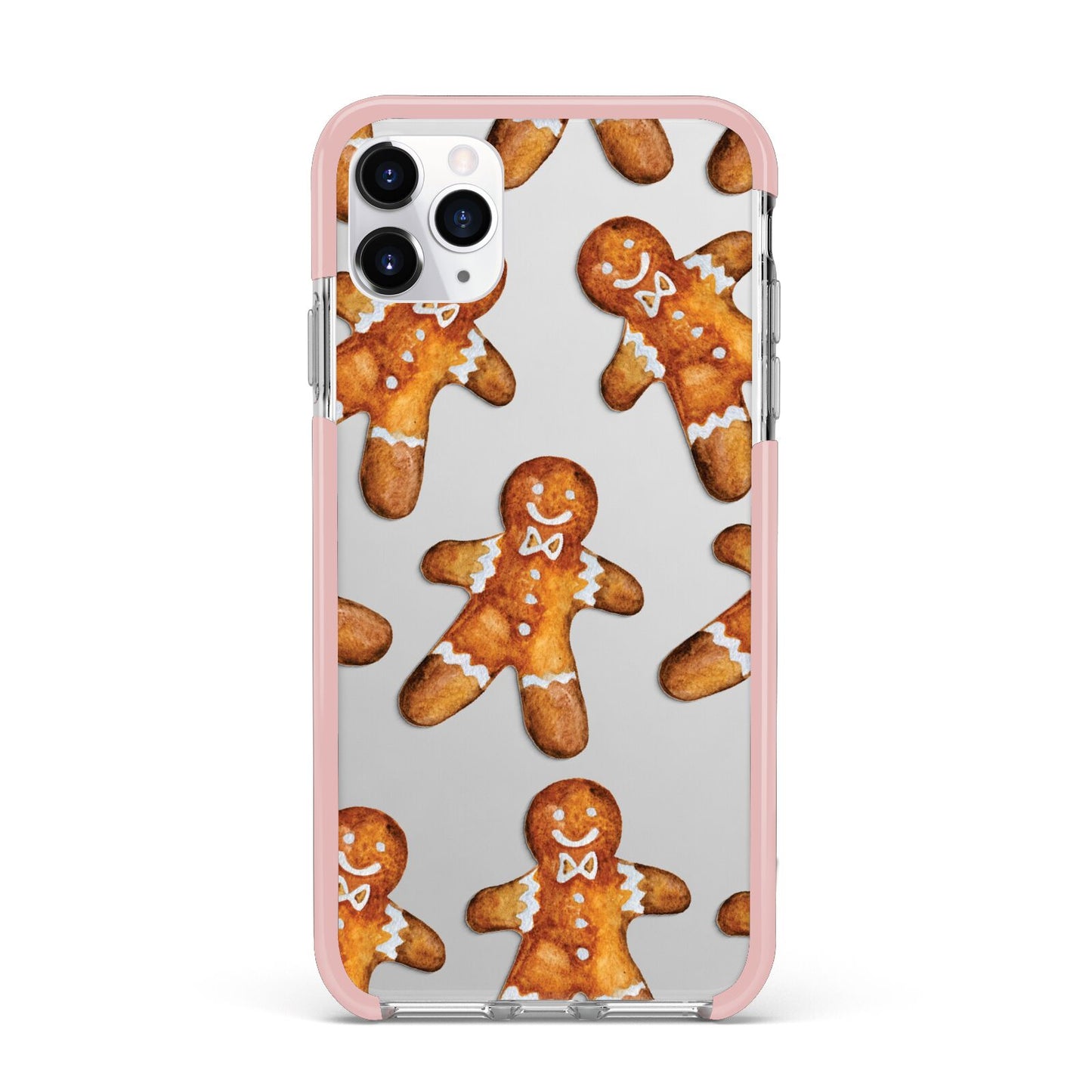 Christmas Gingerbread Man iPhone 11 Pro Max Impact Pink Edge Case