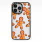 Christmas Gingerbread Man iPhone 13 Pro Black Impact Case on Silver phone
