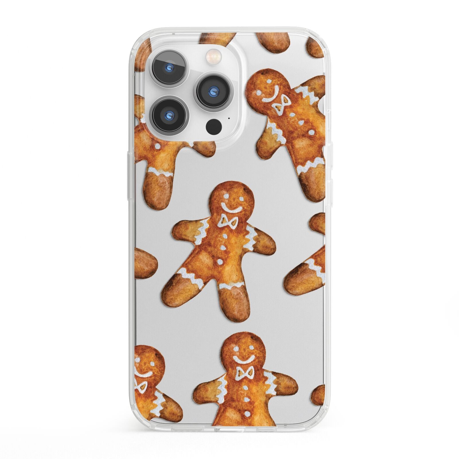 Christmas Gingerbread Man iPhone 13 Pro Clear Bumper Case