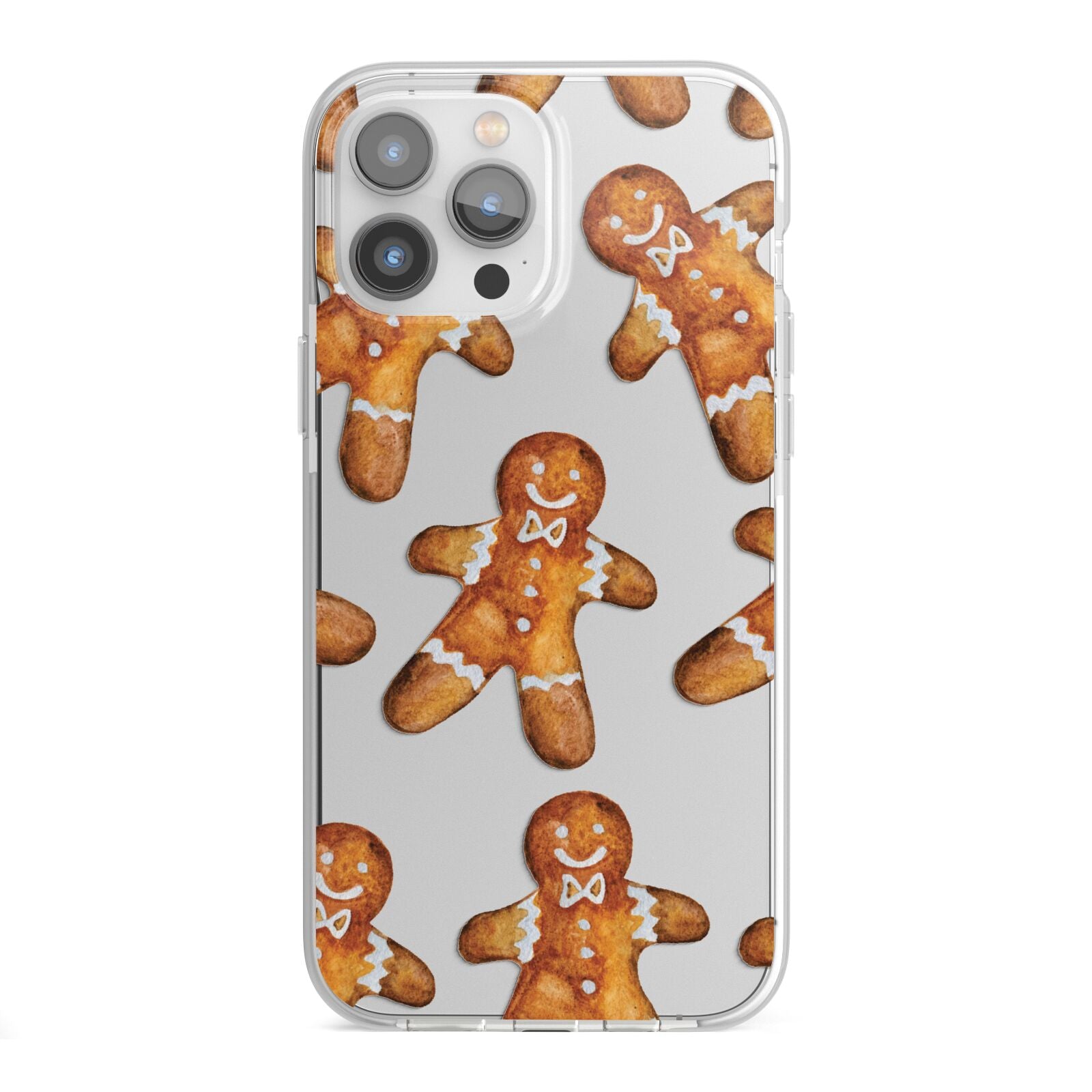 Christmas Gingerbread Man iPhone 13 Pro Max TPU Impact Case with White Edges