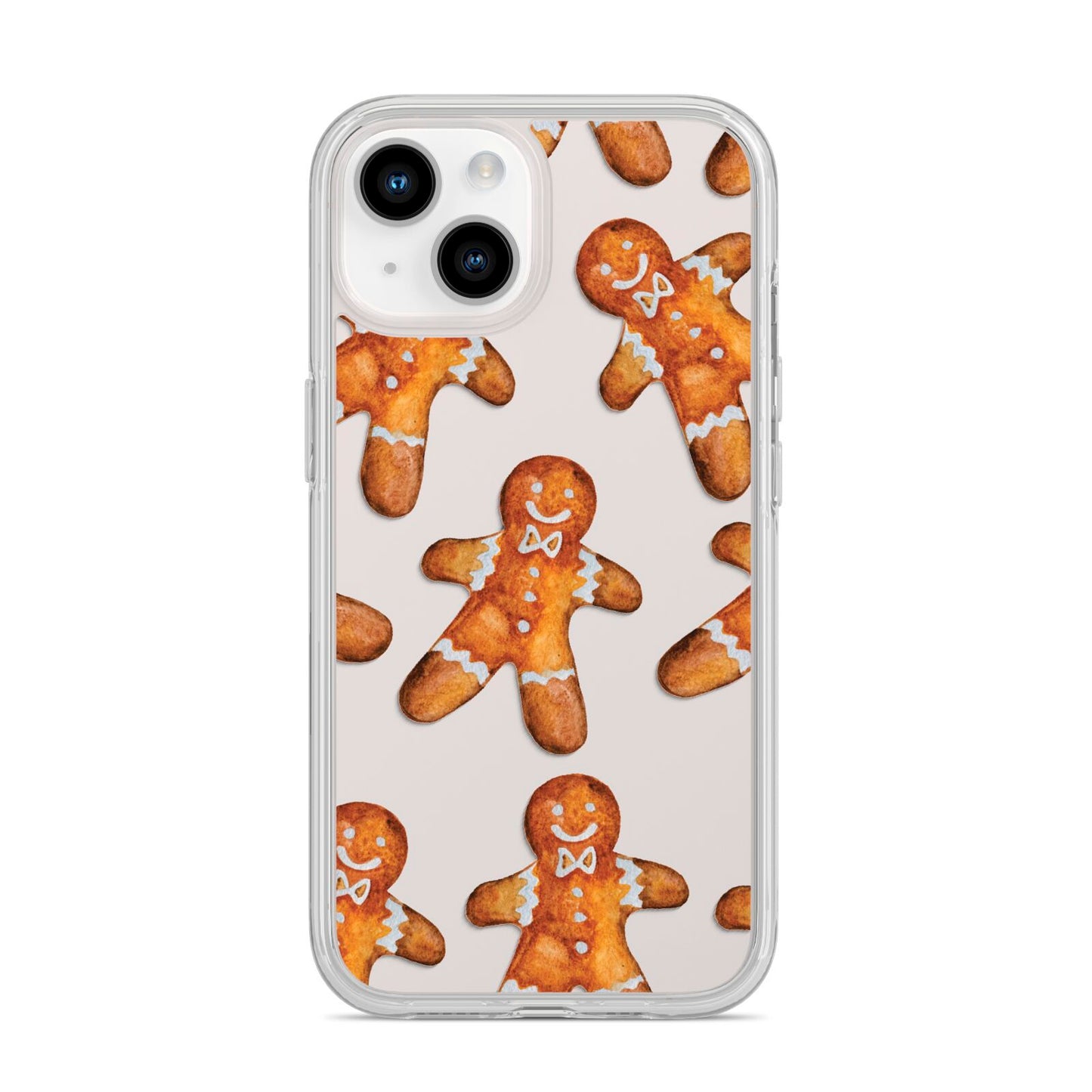 Christmas Gingerbread Man iPhone 14 Clear Tough Case Starlight