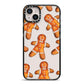 Christmas Gingerbread Man iPhone 14 Plus Black Impact Case on Silver phone