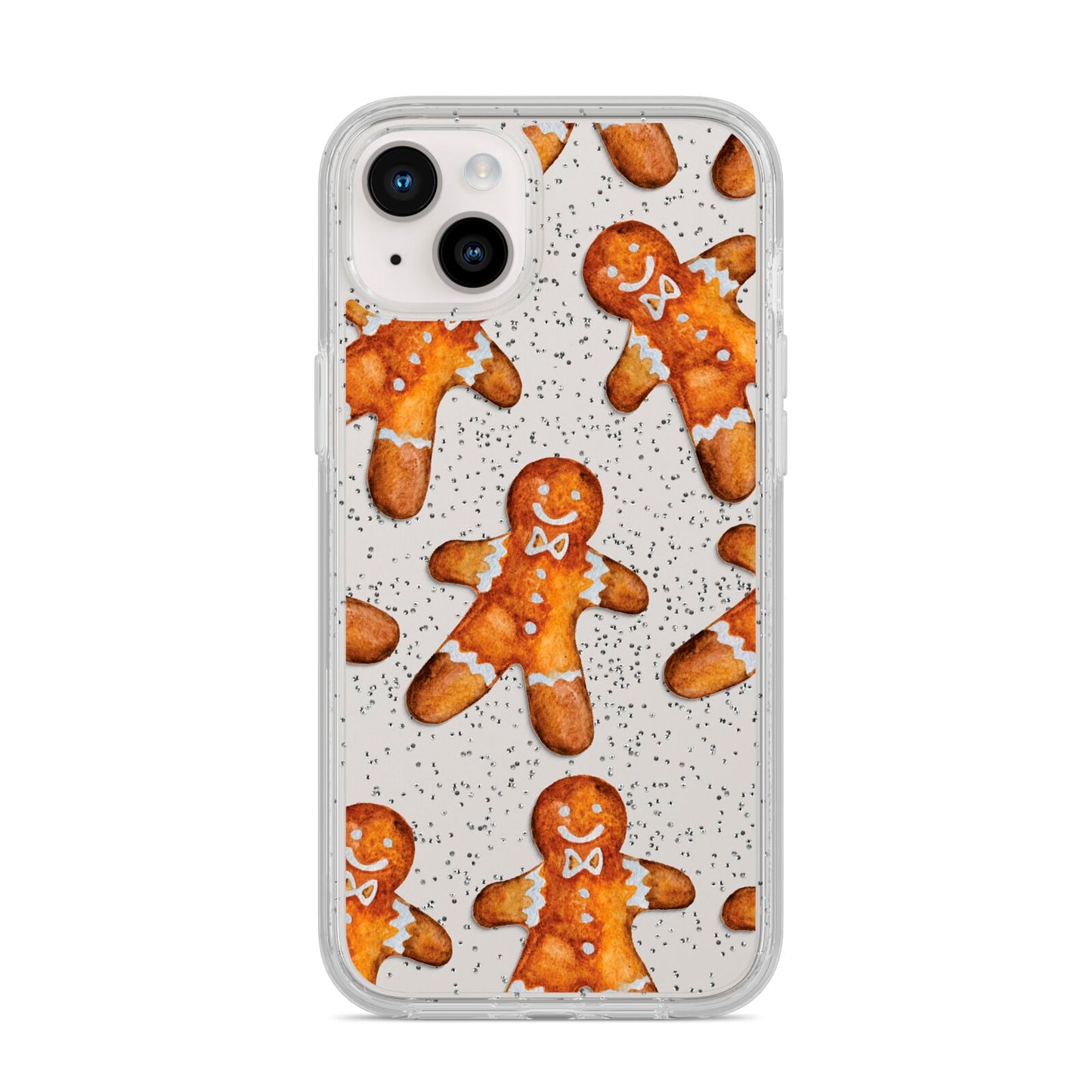 Christmas Gingerbread Man iPhone 14 Plus Glitter Tough Case Starlight